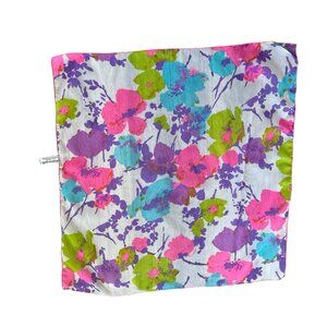 Vintage Mademoiselle Neon Floral Print Scarf